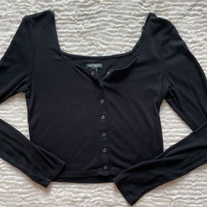 Wild Fable Button Up Crop Top